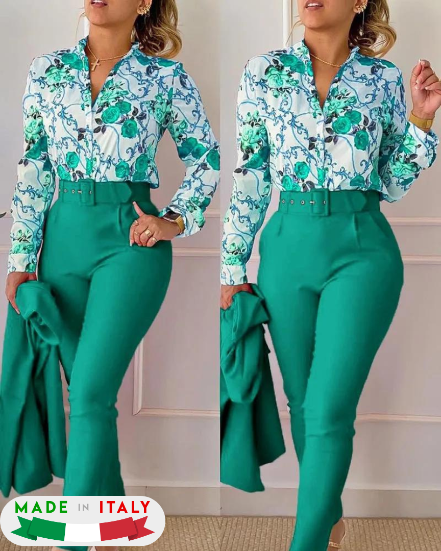 AMIRA BOUTIQUE™ - COMPLETO MARI' (PANTALONI + CAMICIA)