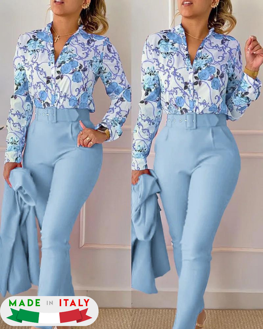 AMIRA BOUTIQUE™ - COMPLETO MARI' (PANTALONI + CAMICIA)